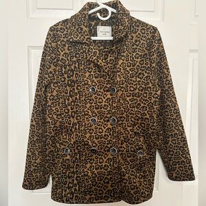 Leopard Print Double-Breasted Jacket